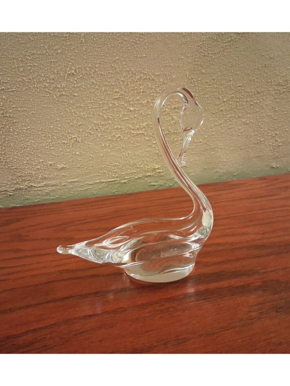 Swan Trinket Ring Dish Irish Crystal Vintage By Cavan